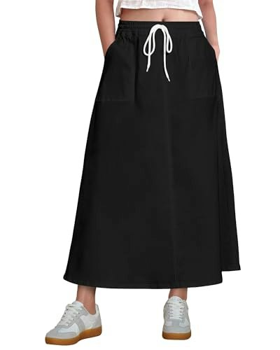 Luvamia Women's A-Line Denim Maxi Skirt: $28.89