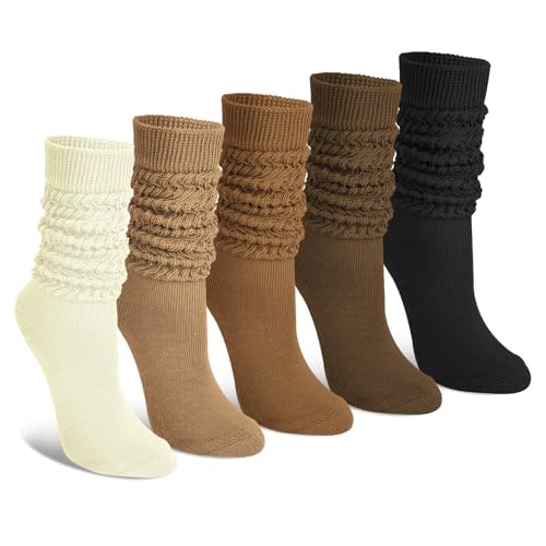 Justay Women's Slouchy Knit Cotton Socks 5-Pack: $8.83 Justay Women's Slouchy Knit Cotton Socks 5-Pack: $8.83