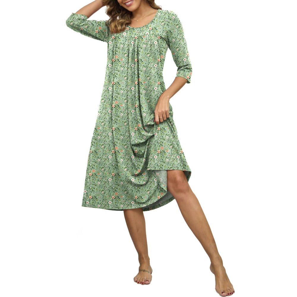 DreamFish Women's 3/4 Sleeve Long Nightgown: $16.91 DreamFish Women's 3/4 Sleeve Long Nightgown: $16.91