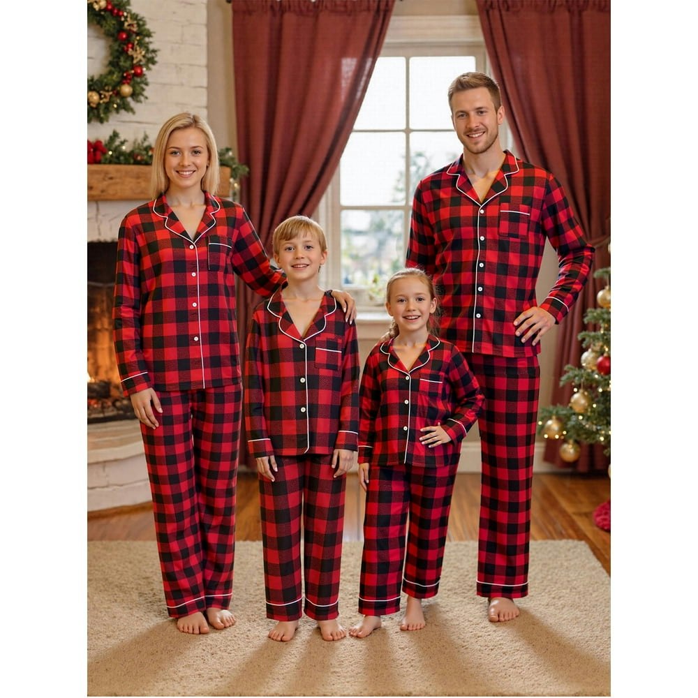 Jaweiwi Family Plaid Pajama Set: $24.48