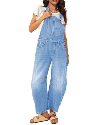 Maoeco Women's Denim Barrel Overalls: $41.97