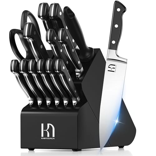 KnifeSaga 15-Piece Japanese Knife Set with Sharpener: $129.96 KnifeSaga 15-Piece Japanese Knife Set with Sharpener: $129.96