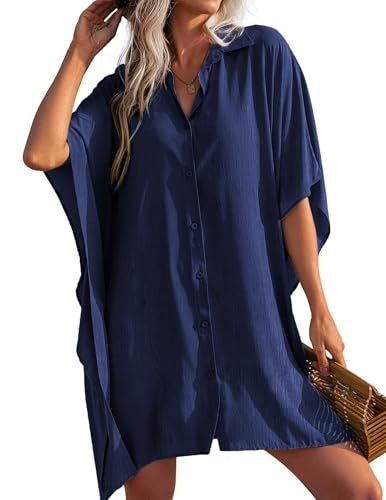 Ekouaer Women's Button Down Oversized Bikini Cover-Up Shirt: $23.79 Ekouaer Women's Button Down Oversized Bikini Cover-Up Shirt: $23.79
