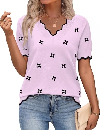 Zeagoo Women's Short Sleeve Summer Sweater: $19.99 Zeagoo Women's Short Sleeve Summer Sweater: $19.99