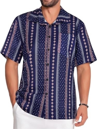 Men's Floral Button-Down Short Sleeve Hawaiian Shirt: $8.54 Men's Floral Button-Down Short Sleeve Hawaiian Shirt: $8.54