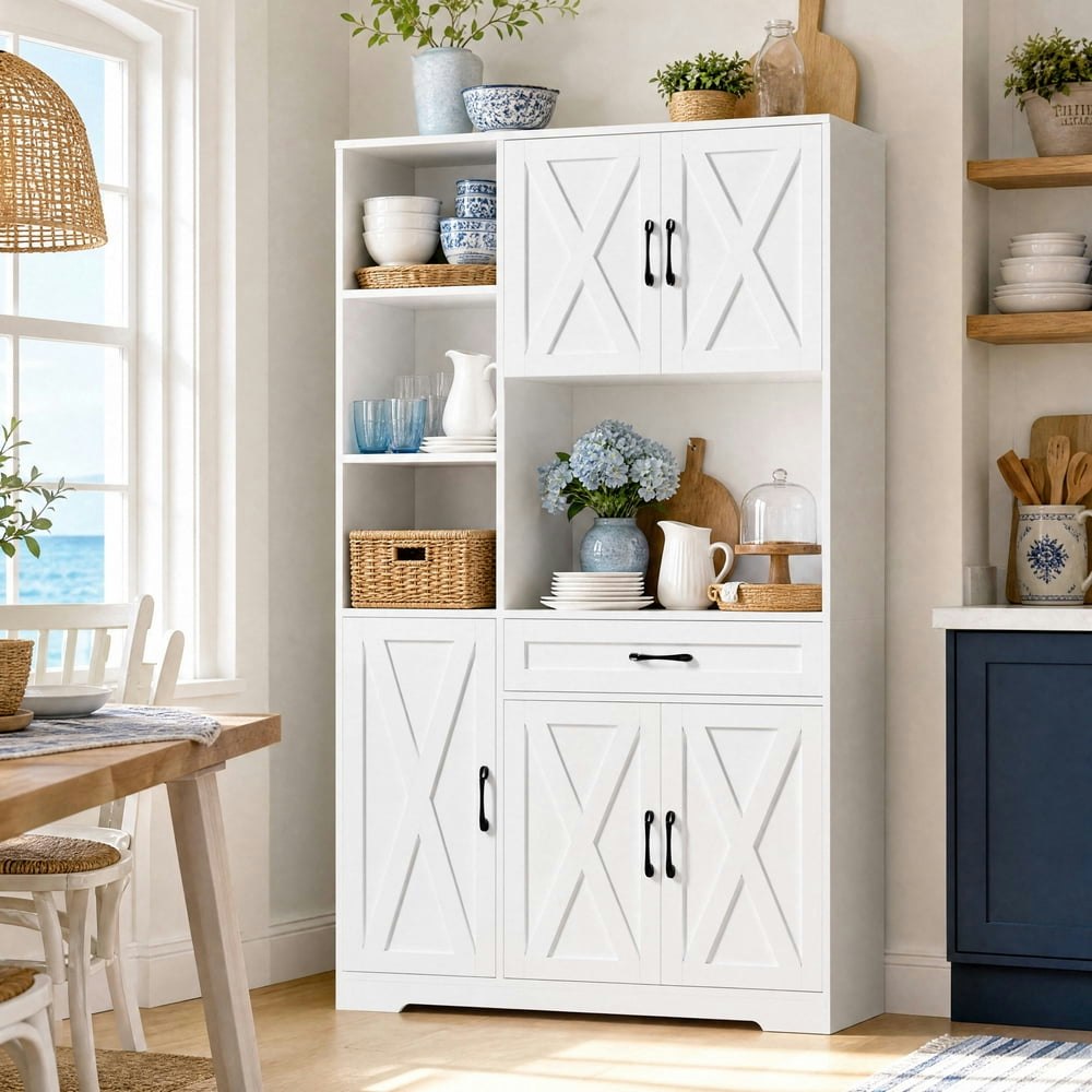 Hiphuta 71-Inch Farmhouse Kitchen Pantry Storage Cabinet: $195.98 Hiphuta 71-Inch Farmhouse Kitchen Pantry Storage Cabinet: $195.98