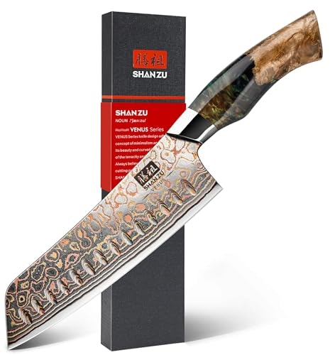 Shan Zu 7-Inch Damascus Santoku Knife: $79.98
