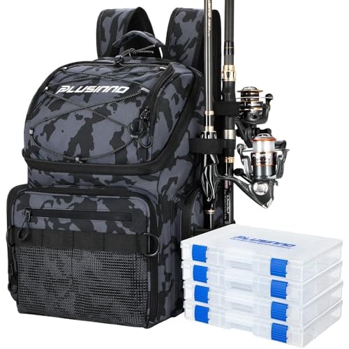 Plusinno 45L Fishing Tackle Backpack with 4 Tackle Boxes: $65.44 Plusinno 45L Fishing Tackle Backpack with 4 Tackle Boxes: $65.44