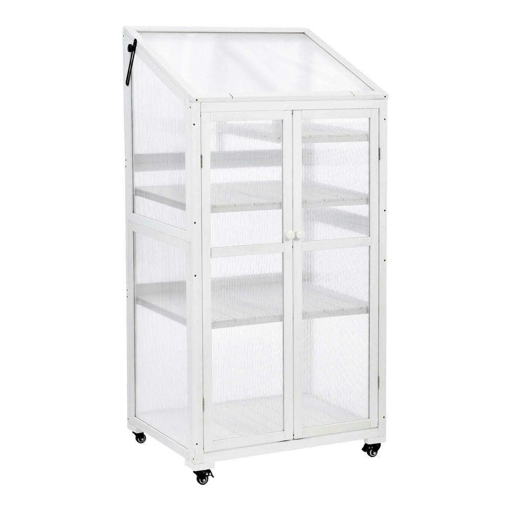 Warrst Fir Wood Greenhouse with Wheels: $437 Warrst Fir Wood Greenhouse with Wheels: $437