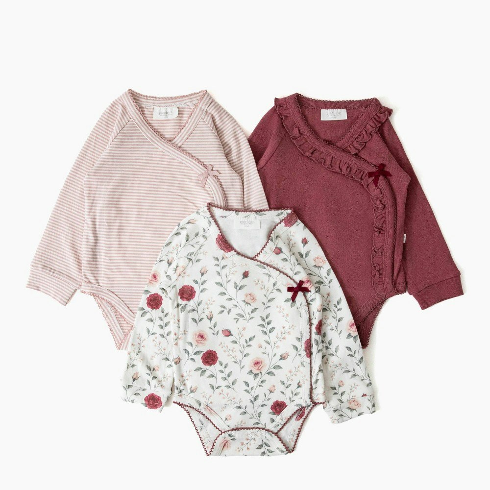 Picolette by Olivia Culpo Baby Girls' Floral Long Sleeve Bodysuit 3-Pack: $14 Picolette by Olivia Culpo Baby Girls' Floral Long Sleeve Bodysuit 3-Pack: $14