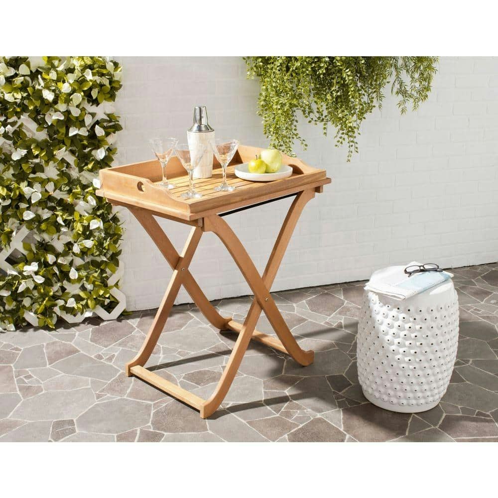 Covina Teak Wood Patio Tray Table: $106.91 Covina Teak Wood Patio Tray Table: $106.91