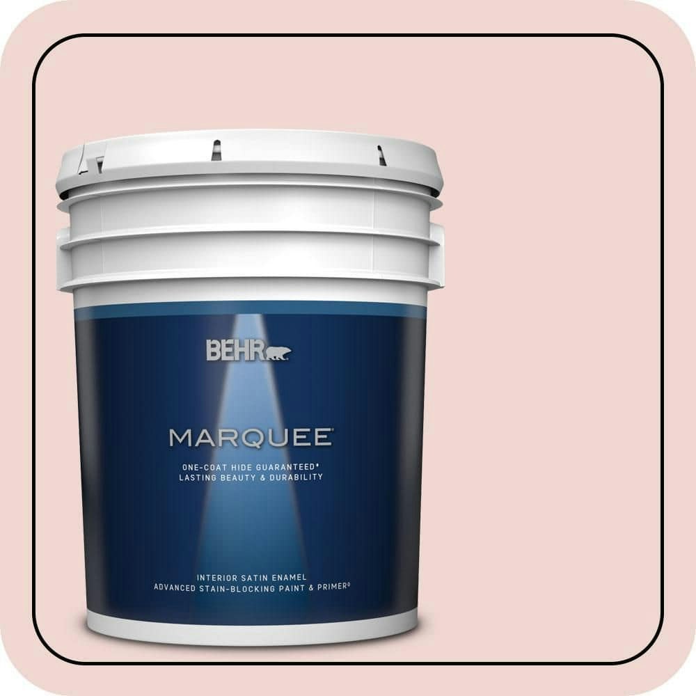 Behr #150E-1 Delicate Blush 5-Gallon Satin Interior Paint and Primer: $287 Behr #150E-1 Delicate Blush 5-Gallon Satin Interior Paint and Primer: $287
