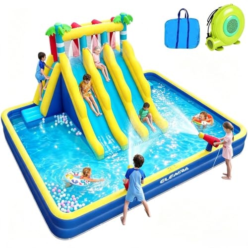 Elemara 20.66' x 16.4' Inflatable Water Slide and Bounce House: $359.99