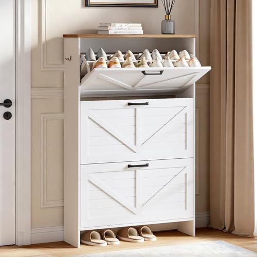 Barn Door 3-Drawer Slim Shoe Cabinet: $113.30