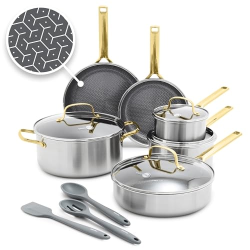 GreenPan Apex Stainless Steel Ceramic Nonstick 13-Piece Cookware Set: $299.99