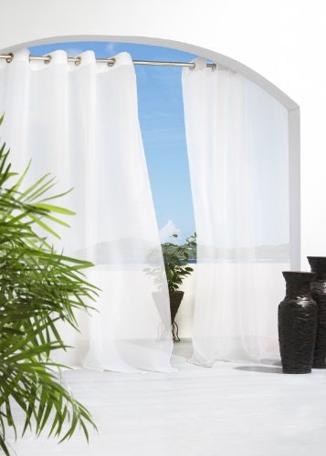 Outdoor Décor Escape Water Repellent Sheer Outdoor Curtain 54" x 84": $6.67