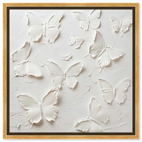 Art Remedy Butterflies in Ivory Canvas Wall Art 20" x 20": $74.20