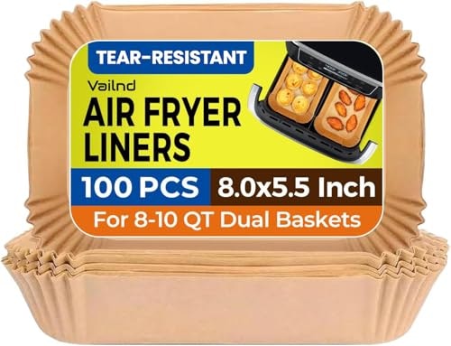 Vailnd 8x5.5-Inch Rectangle Air Fryer Paper Liners 100-Pack: $10.39 Vailnd 8x5.5-Inch Rectangle Air Fryer Paper Liners 100-Pack: $10.39
