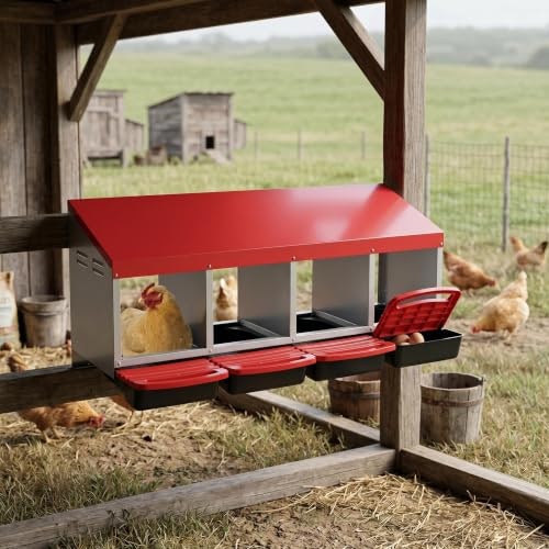 Garvee 4-Hole Roll Away Chicken Nesting Box: $53.98 Garvee 4-Hole Roll Away Chicken Nesting Box: $53.98