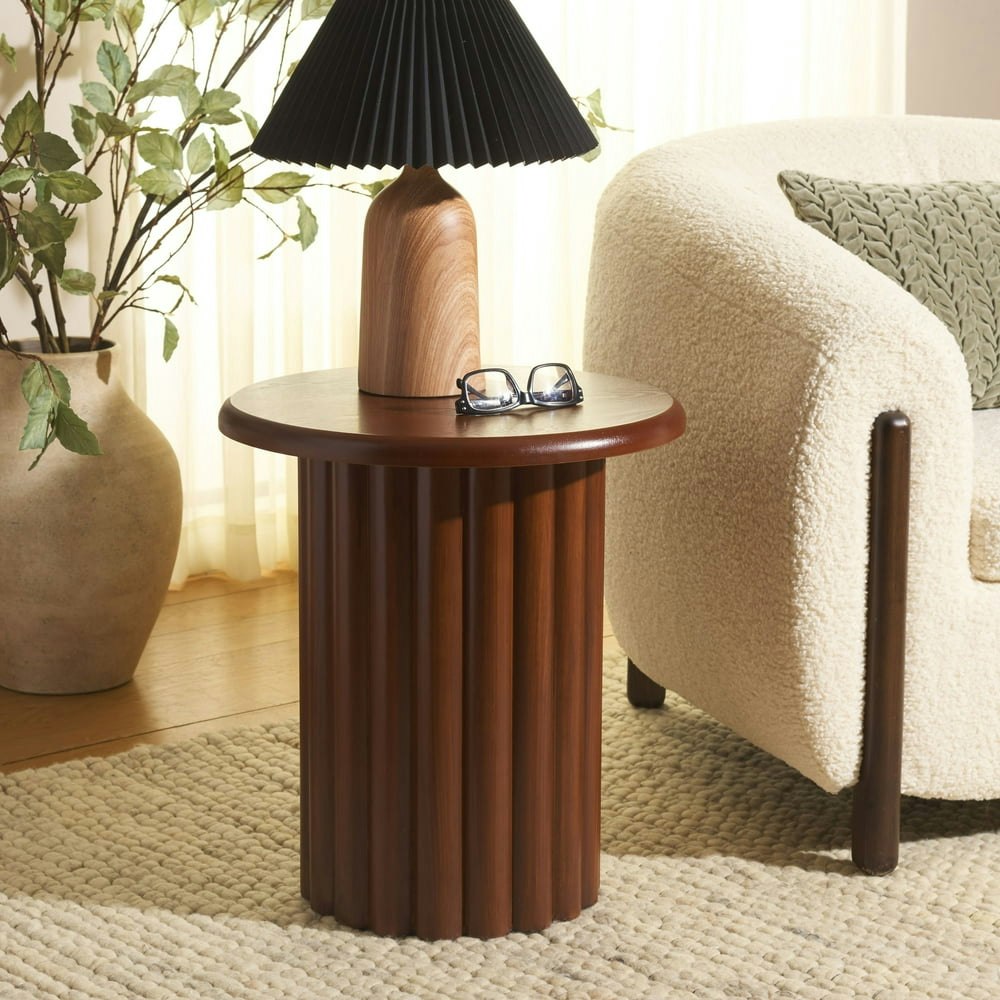 Safavieh Monka Modern Round Wood End Table: $140.27
