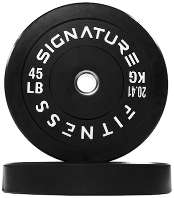 Signature Fitness 2" Olympic Bumper Plate Weight Plate 45-lb. Pair for $57 + free shipping