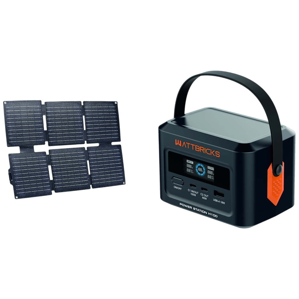 Wattbricks Portable 100W Power Station & Solar Panel Bundle: $40 Wattbricks Portable 100W Power Station & Solar Panel Bundle: $40