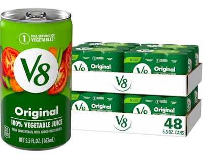 V8 Original 100% Vegetable Juice 5.5-oz. Can 48-Pack for $13 + free shipping w/ Prime
