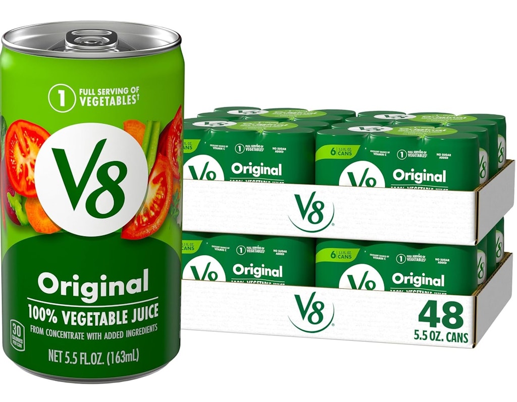 V8 Original 100% Vegetable Juice 5.5-oz. Can 48-Pack: $13 V8 Original 100% Vegetable Juice 5.5-oz. Can 48-Pack: $13