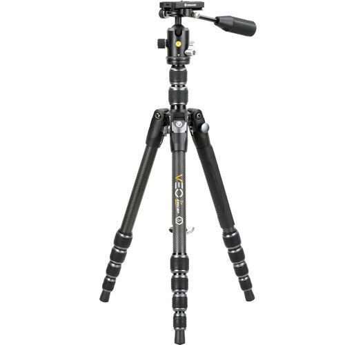 Vanguard VEO 3T 235CBP Carbon Fiber 4-in-1 Travel Tripod w/ VEO 2 BP-50T Ball/Pan Head & Bluetooth Remote: $130