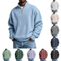 Waffle Knit Zipped Sweatshirt for 2 for $19 + $18 shipping