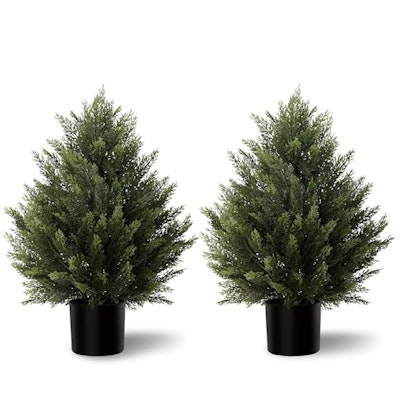 Vitalismo 2-Foot Artificial Cedar Topiary Trees 2-Pack for $33 + free shipping