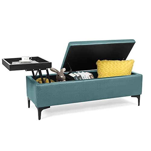 Homebeez 46-Inch Faux Leather Storage Ottoman Bench: $98.06 Homebeez 46-Inch Faux Leather Storage Ottoman Bench: $98.06