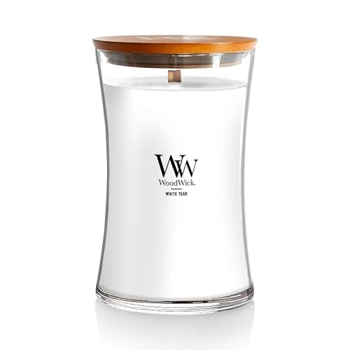 WoodWick Large Hourglass White Teak Soy Blend Candle: $20.40 WoodWick Large Hourglass White Teak Soy Blend Candle: $20.40
