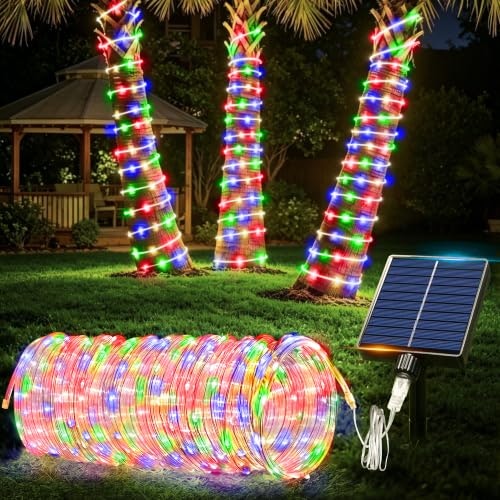 Flvoecn 66-Foot 200-LED Solar Rope Lights: $11.99