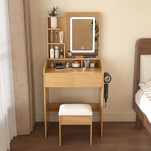 GDFStudio 23.62-inch Vanity Table with Stool: $125.05
