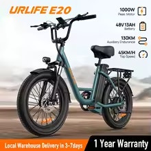 URLife E20 1000W 20" Fat Tire Electric Bike: $274