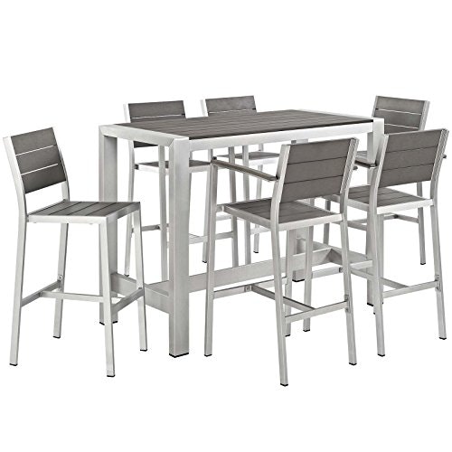 Modway Shore 7-Piece Aluminum Outdoor Patio Bistro Set: $1,277.33