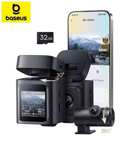 Baseus 4K Front & Rear Dash Cam w/ Night Vision: $56.22 Baseus 4K Front & Rear Dash Cam w/ Night Vision: $56.22