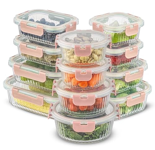 JoyJolt 24-Piece Borosilicate Glass Food Storage Container Set: $39.95