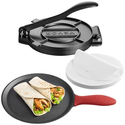 Vevor 10-Inch Cast Iron Tortilla Press w/ 100 Parchment Papers: $34.84 Vevor 10-Inch Cast Iron Tortilla Press w/ 100 Parchment Papers: $34.84