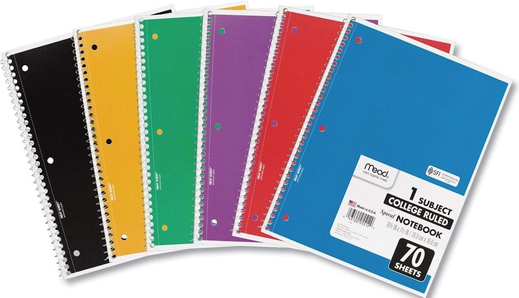 Mead Spiral College-Ruled 1-Subject Notebook 6-Pack: $7.24