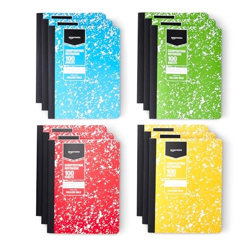 Amazon Basics College Ruled Composition Notebook 12-Pack: $19.81