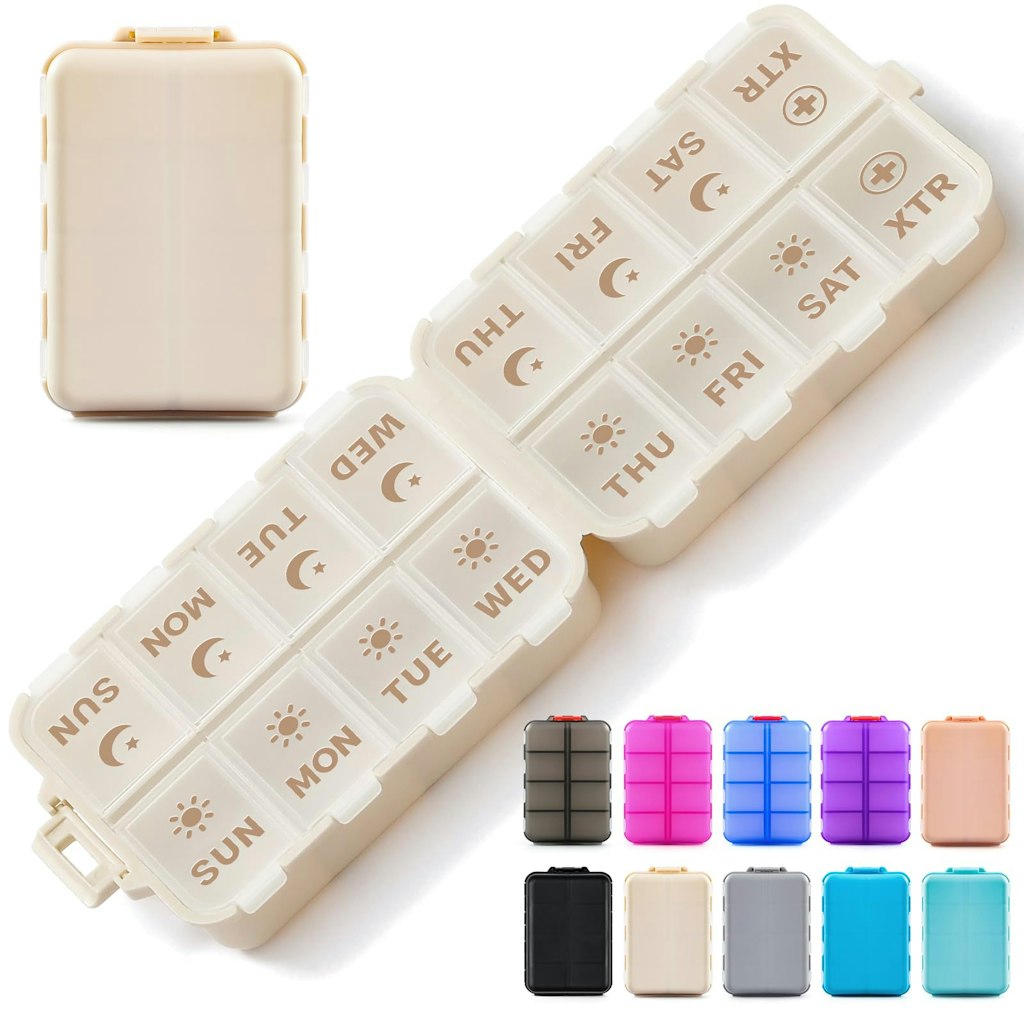 Compact & Foldable Weekly Pill Organizer: $9.98