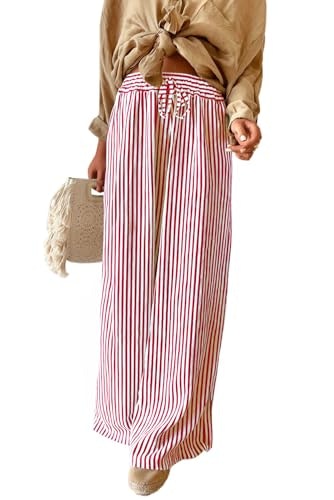 Acelitt Women's High-Waisted Wide-Leg Striped Pants: $19.98