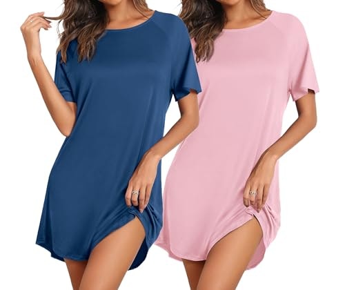 Ekouaer Bamboo Viscose Nightgown 2-Pack: $19.98
