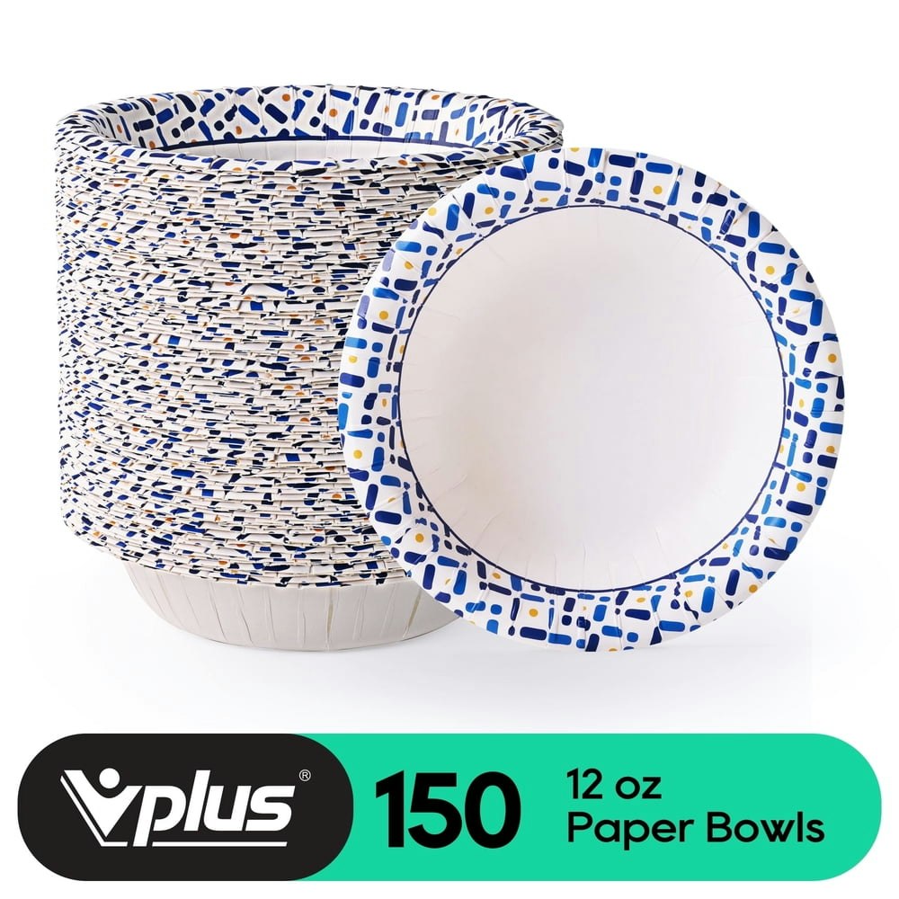 Vplus 12-oz. Disposable Paper Bowls 150-Count: $17.55 Vplus 12-oz. Disposable Paper Bowls 150-Count: $17.55