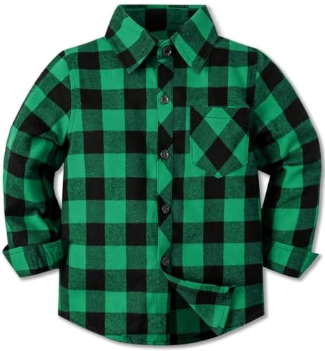 Cromoncent Boys Long Sleeve Flannel Plaid Shirt: $13.59 Cromoncent Boys Long Sleeve Flannel Plaid Shirt: $13.59