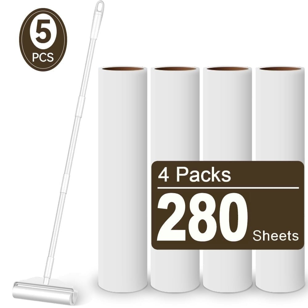 SZZJKJ Large Lint Roller with Retractable Handle and 4 Refills: $14.49
