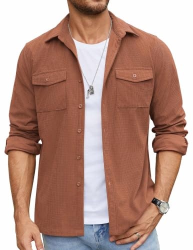 Coofandy Men's Long Sleeve Waffle Shirt Jacket: $25.64 Coofandy Men's Long Sleeve Waffle Shirt Jacket: $25.64
