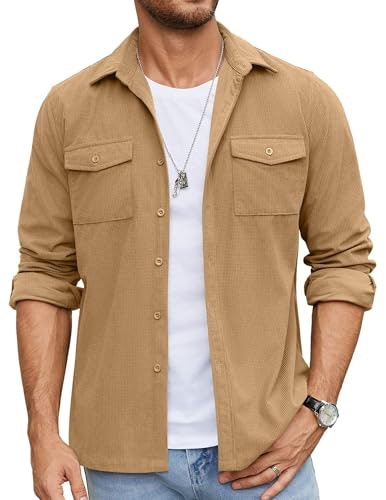 Coofandy Men's Waffle Button Down Shirt Jacket: $23.79